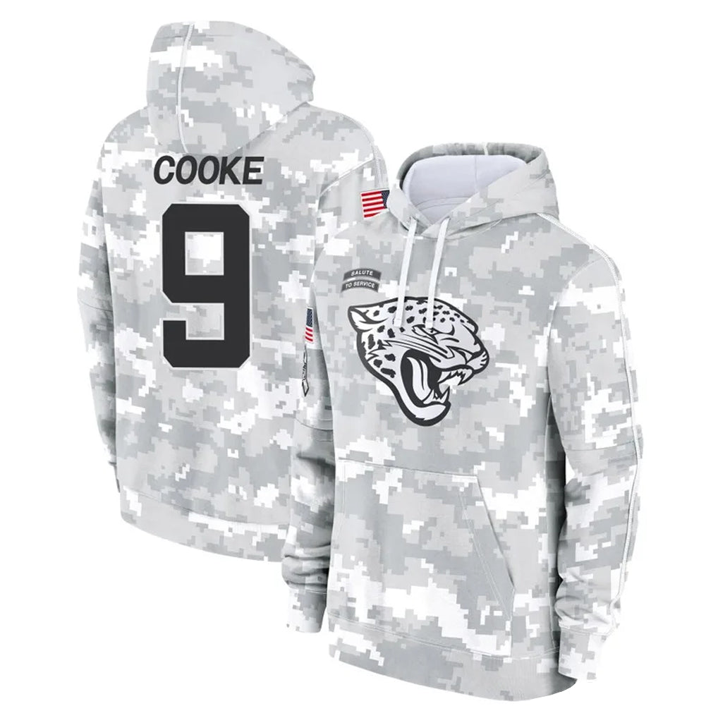 harde J.Jaguars #9 Logan Cooke Player Arctic Camo Salute to Service Hoodies Limited Game Stitched Jerseys