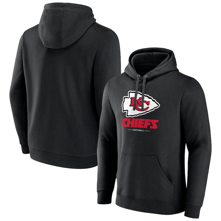 harde Custom KC.Chiefs Blank Player Black Pullover Hoodie Stitched Jerseys