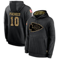 harde KC.Chiefs #10 Isiah Pacheco Player Black Salute to Service Hoodies Stitched Jerseys