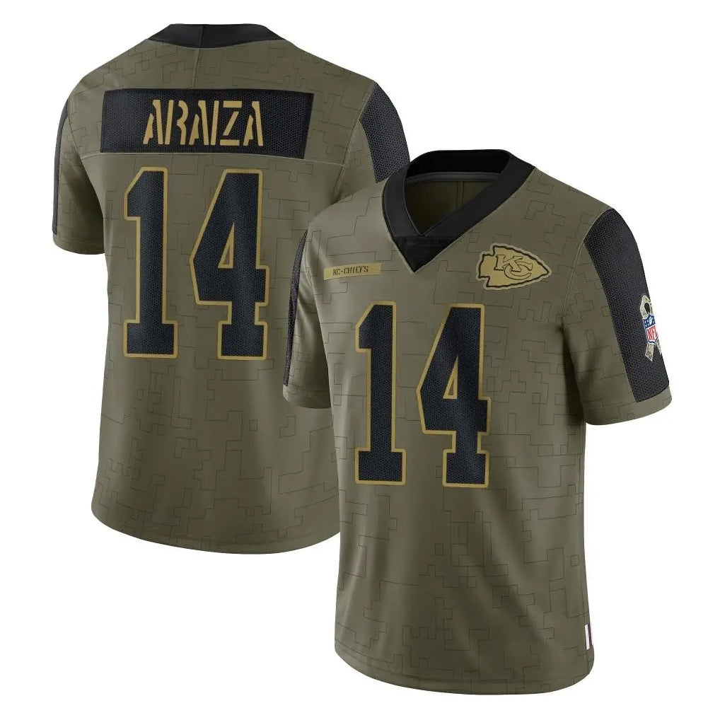 harde KC.Chiefs #14 Matt Araiza Player Olive Salute To Service Limited Game Stitched Jerseys