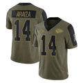 harde KC.Chiefs #14 Matt Araiza Player Olive Salute To Service Limited Game Stitched Jerseys