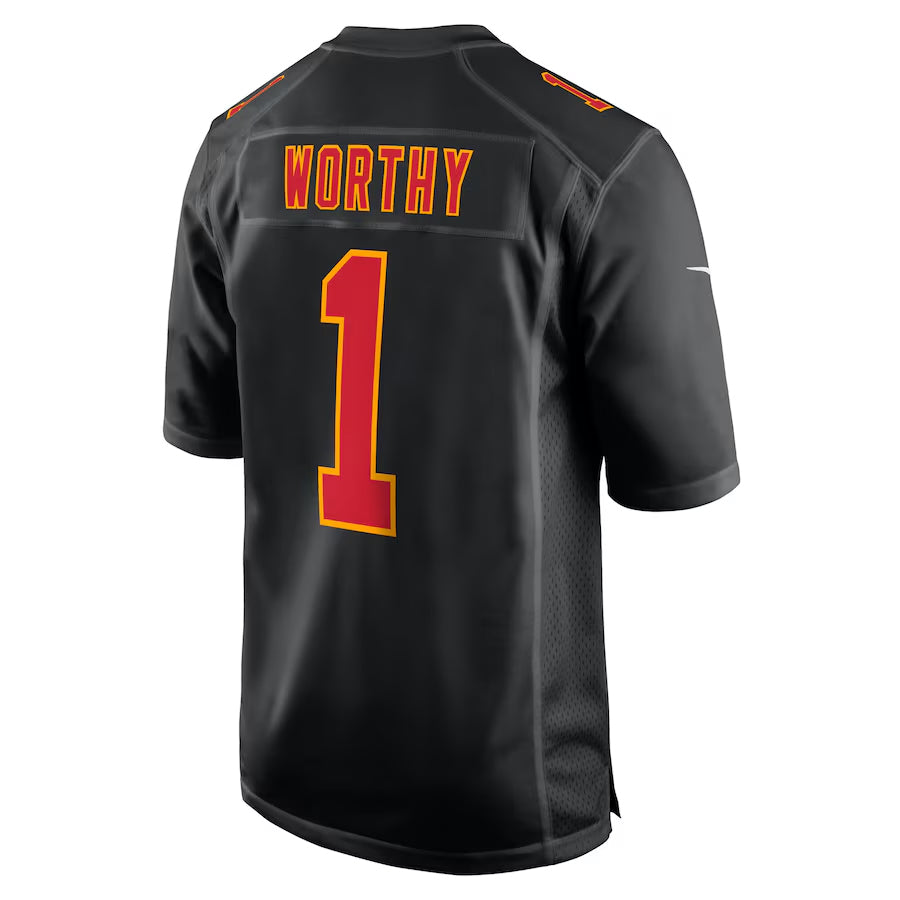 harde KC.Chiefs #1 Xavier Worthy Player Carbon Black Fashion Game Stitched Jerseys