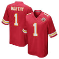 harde KC.Chiefs #1 Xavier Worthy Player Red Home Game Stitched Jerseys