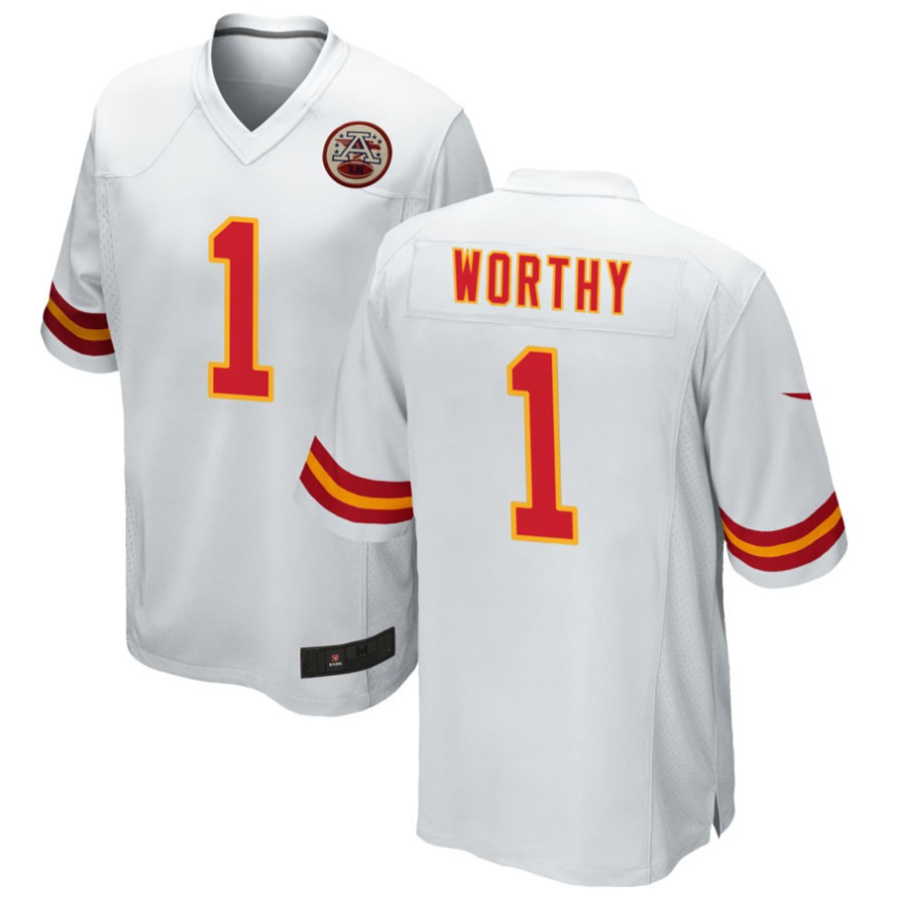 harde KC.Chiefs #1 Xavier Worthy Player White Home Game Stitched Jerseys
