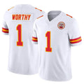 harde KC.Chiefs #1 Xavier Worthy Player White Vapor F.U.S.E. Limited Stitched Jerseys