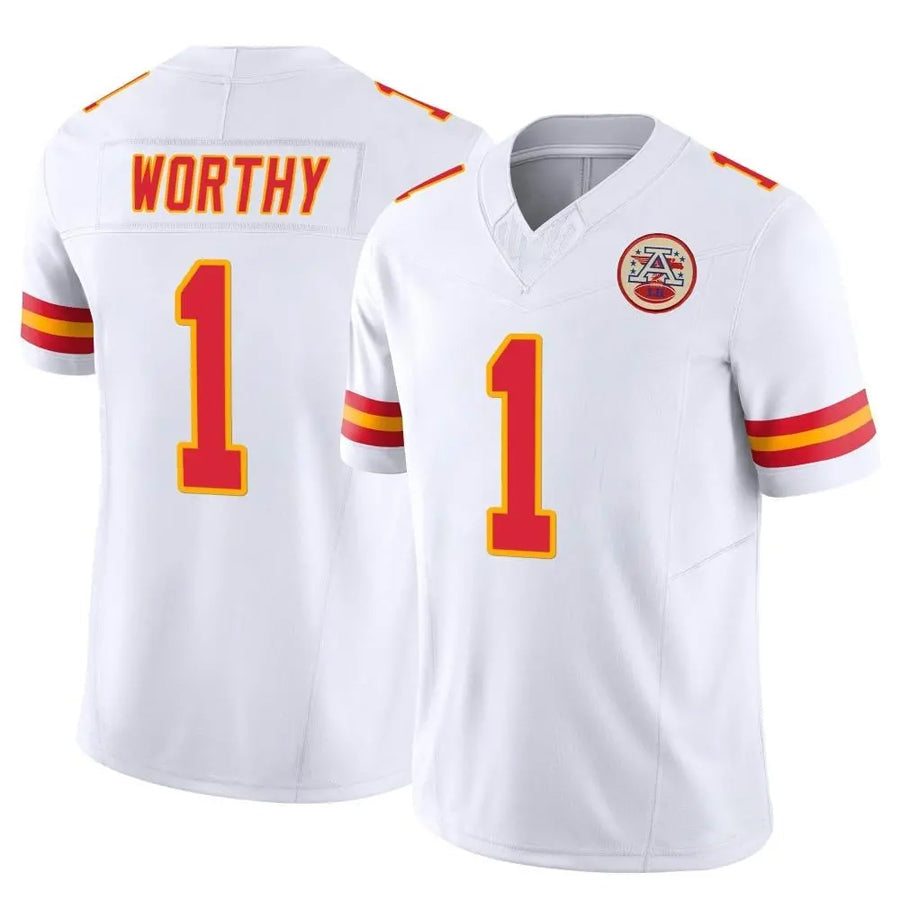 harde KC.Chiefs #1 Xavier Worthy Player White Vapor F.U.S.E. Limited Stitched Jerseys