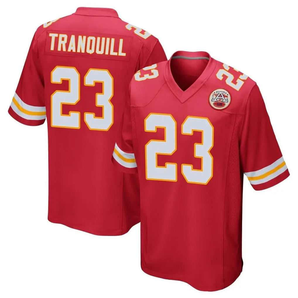 harde KC.Chiefs #23 Drue Tranquill Player Red Home Game Stitched Jerseys