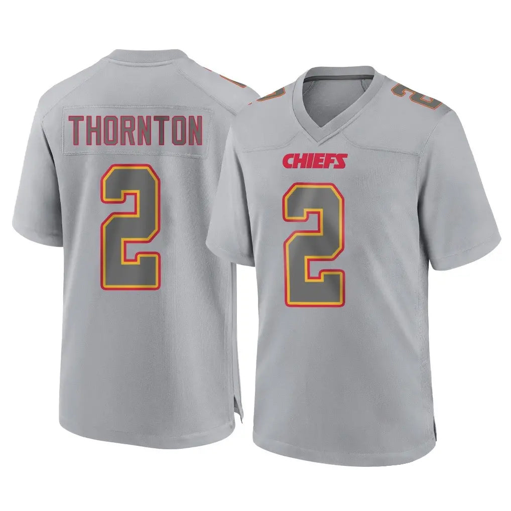 harde KC.Chiefs #2 Tyquan Thornton Player Gray Atmosphere Fashion Game Stitched Jerseys