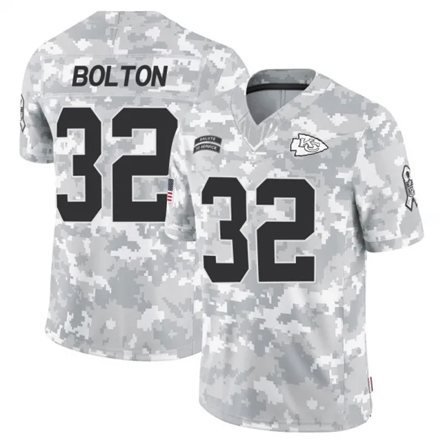 harde KC.Chiefs #32 Nick Bolton Player Arctic Camo Salute to Service Limited Stitched Jerseys