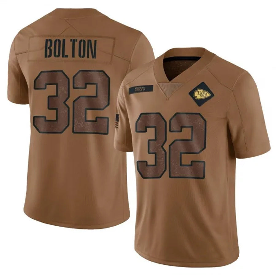harde KC.Chiefs #32 Nick Bolton Player Brown Salute To Service Limited Stitched Jerseys