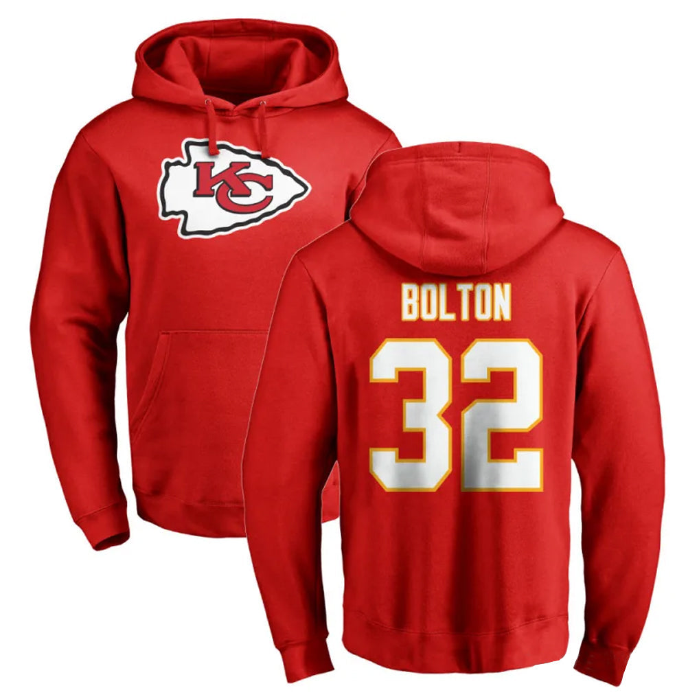 harde KC.Chiefs #32 Nick Bolton Player Red Pullover Hoodies Stitched Jerseys