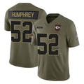 harde KC.Chiefs #52 Creed Humphrey Player Olive 2025 Salute To Service Limited Game Stitched Jerseys