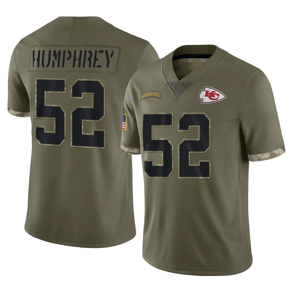 harde KC.Chiefs #52 Creed Humphrey Player Olive Salute To Service Limited Stitched Jerseys