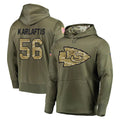 harde KC.Chiefs #56 George Karlaftis Player Olive Salute to Service Pullover Hoodies Home Game Stitched Jerseys