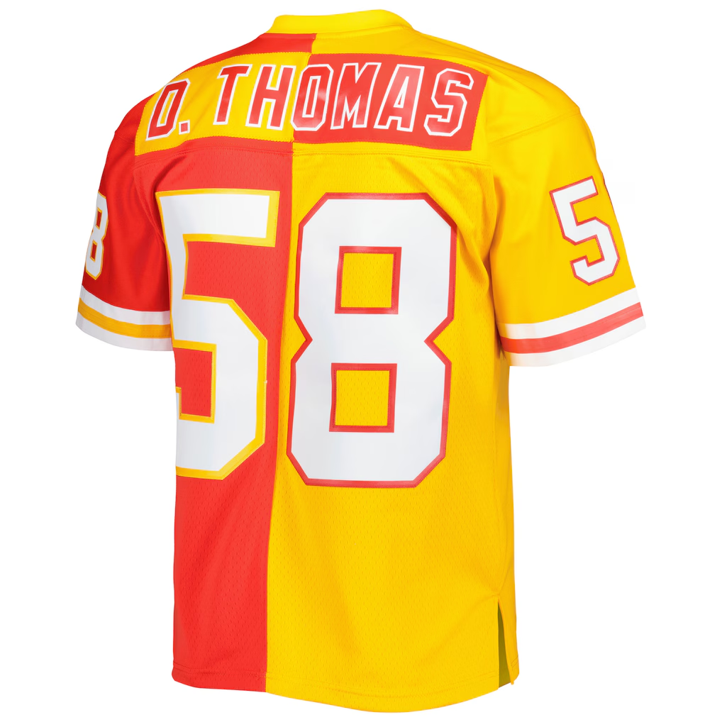 harde KC.Chiefs #58 Derrick Thomas Mitchell & Ness RedGold 1994 Split Legacy Replica Stitched Puhic Jersey
