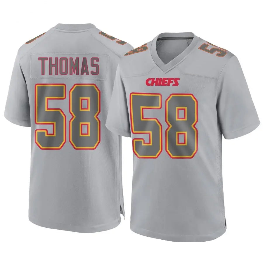 harde KC.Chiefs #58 Derrick Thomas Player Gray Fashion Game Stitched Jerseys