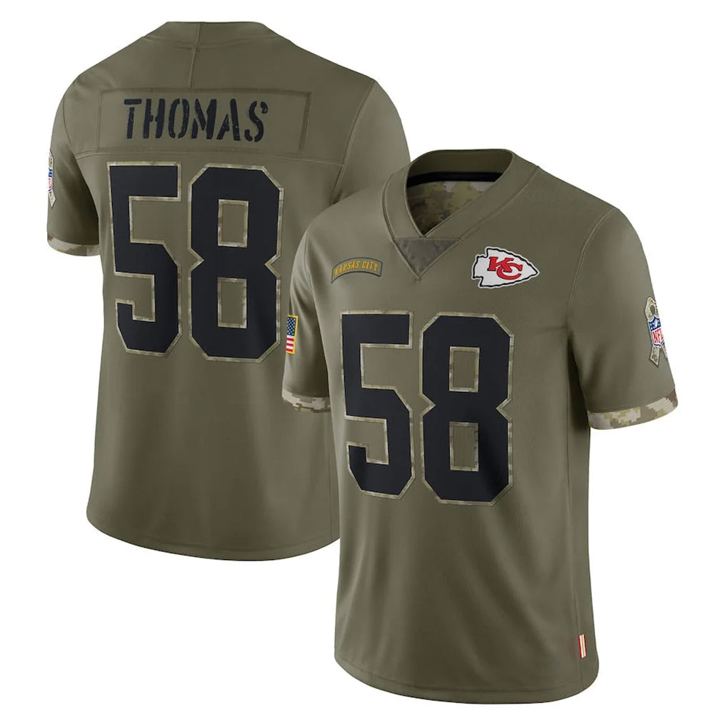 harde KC.Chiefs #58 Derrick Thomas Player Olive Salute To Service Limited Stitched Jerseys