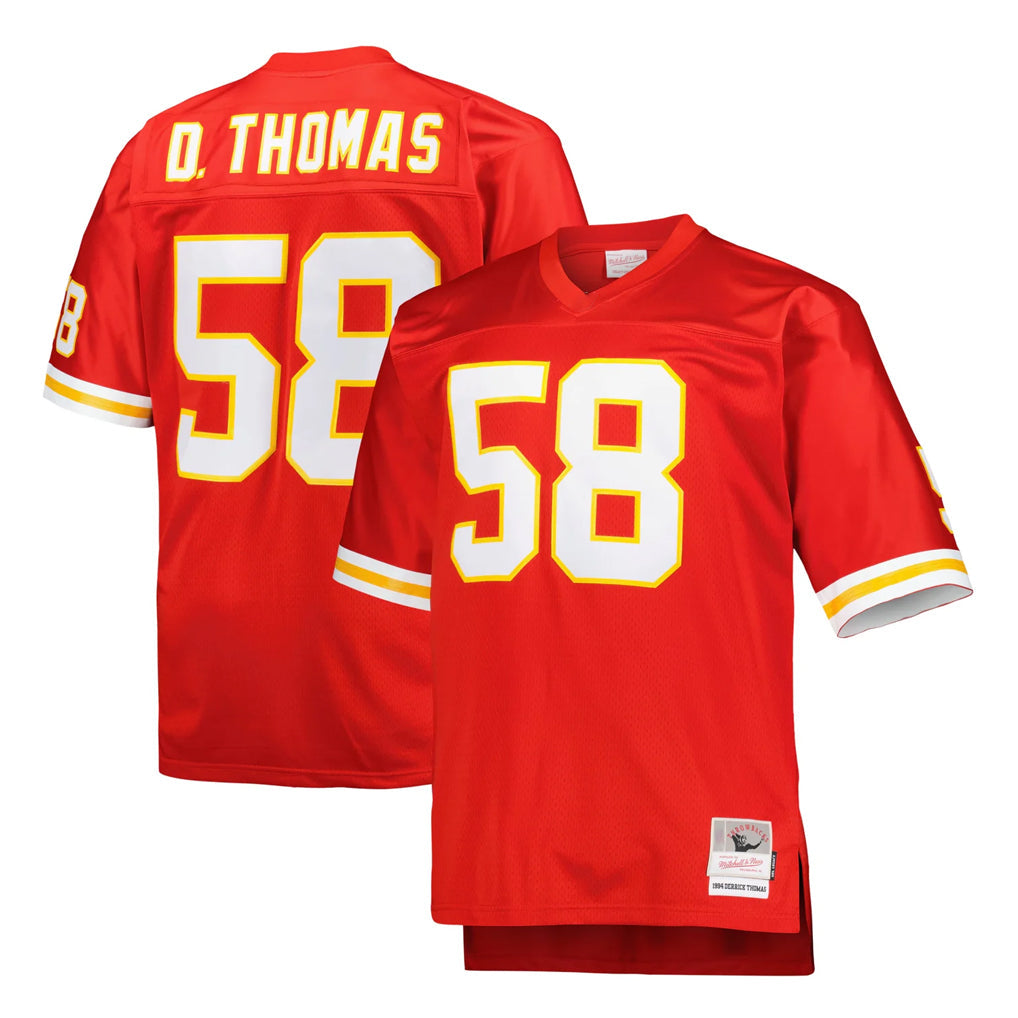 harde KC.Chiefs #58 Derrick Thomas Player Red Mitchell & Ness 1994 Throwback Retired Stitched Jerseys