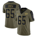 harde KC.Chiefs #65 Trey Smith Player Olive Salute To Service Limited Game Stitched Jerseys