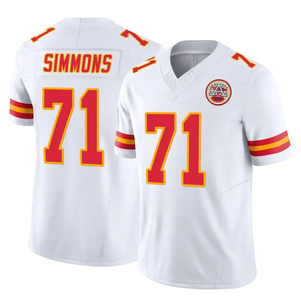harde KC.Chiefs #71 Josh Simmons Player White Limited Vapor F.U.S.E. Home Game Stitched Jerseys