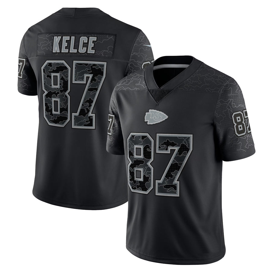 harde KC.Chiefs #87 Travis Kelce Player Black RFLCTV Limited Stitched Jerseys