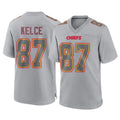 harde KC.Chiefs #87 Travis Kelce Player Gray Atmosphere Fashion Game Stitched Jerseys