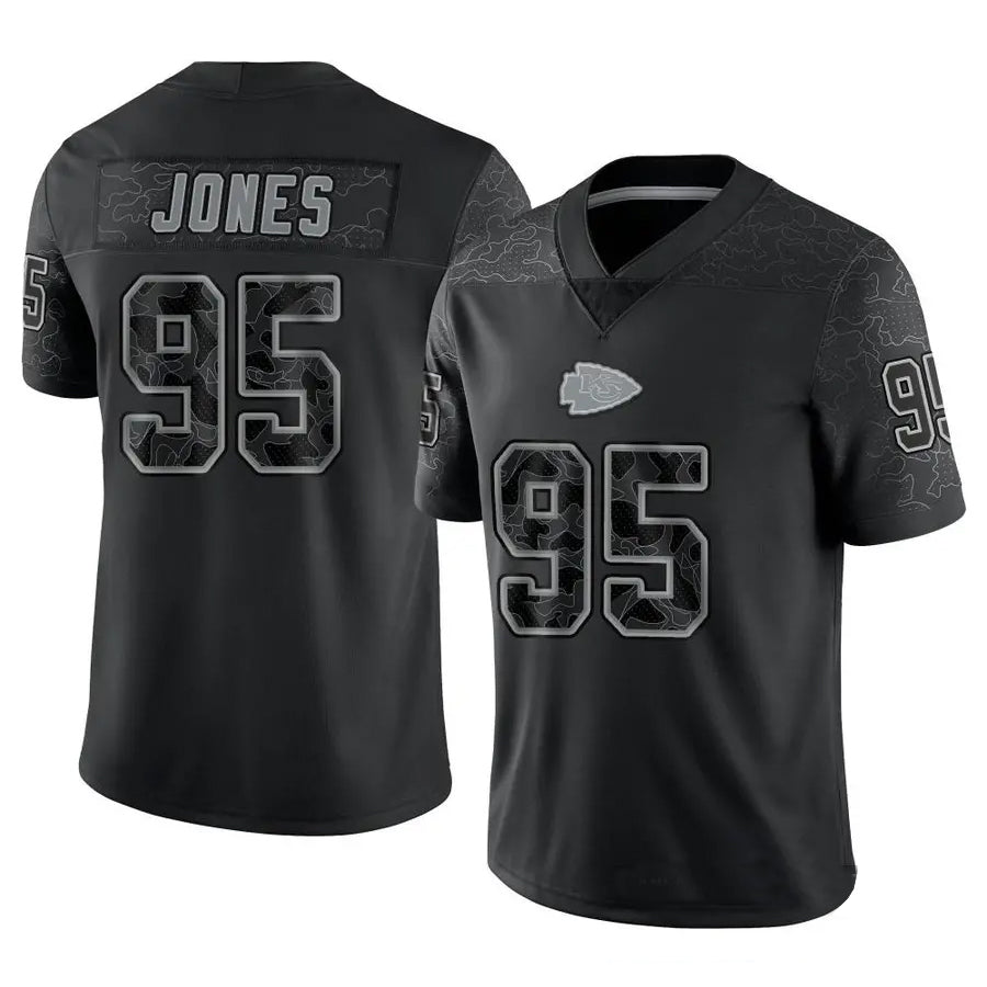 harde KC.Chiefs #95 Chris Jones Player Black RFLCTV Limited Stitched Jerseys