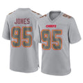 harde KC.Chiefs #95 Chris Jones Player Gray Atmosphere Fashion Game Stitched Jerseys