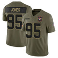harde KC.Chiefs #95 Chris Jones Player Olive Salute to Service Limited Stitched Jerseys