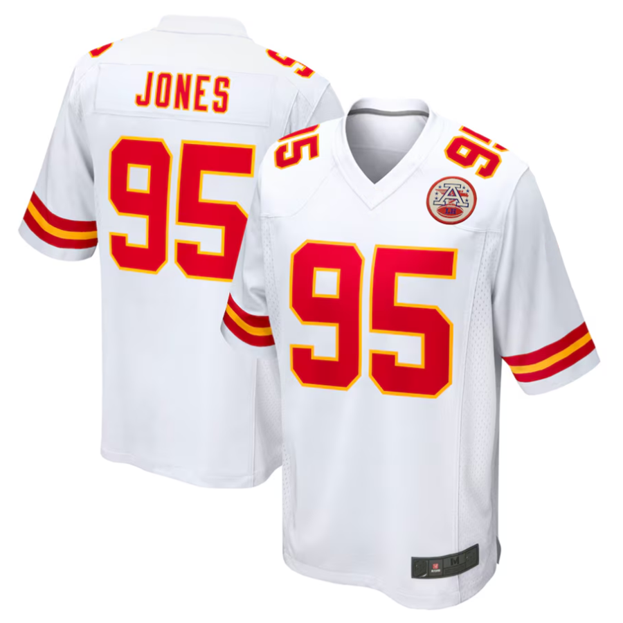harde KC.Chiefs #95 Chris Jones Player White Home Game Stitched Jersey