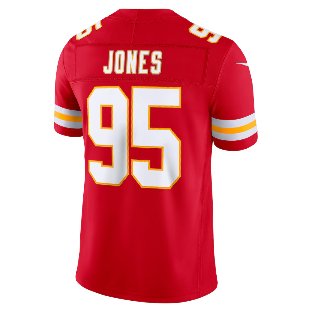 harde KC.Chiefs #95 Chris Jones Red Team Vapor F.U.S.E. Stitched Limited Jerseys