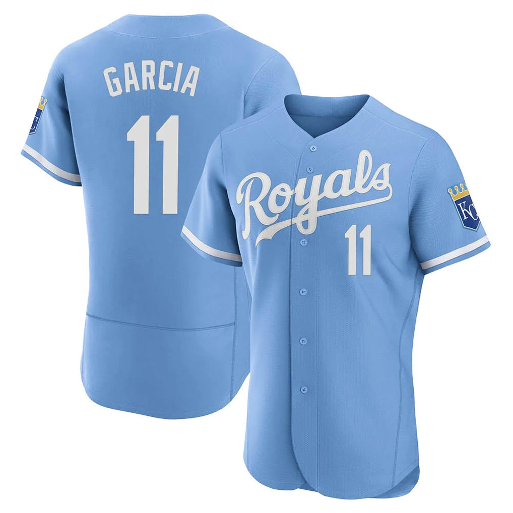 harde KC.Royals #11 Maikel Garcia Player Light Blue Alt Limited Elite Home Stitched Jerseys
