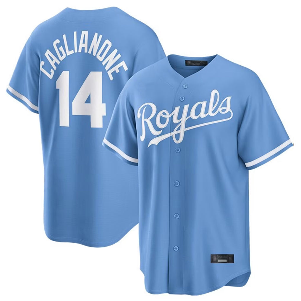 harde KC.Royals #14 Jac Caglianone Player Light Blue Home Game Stitched Jerseys