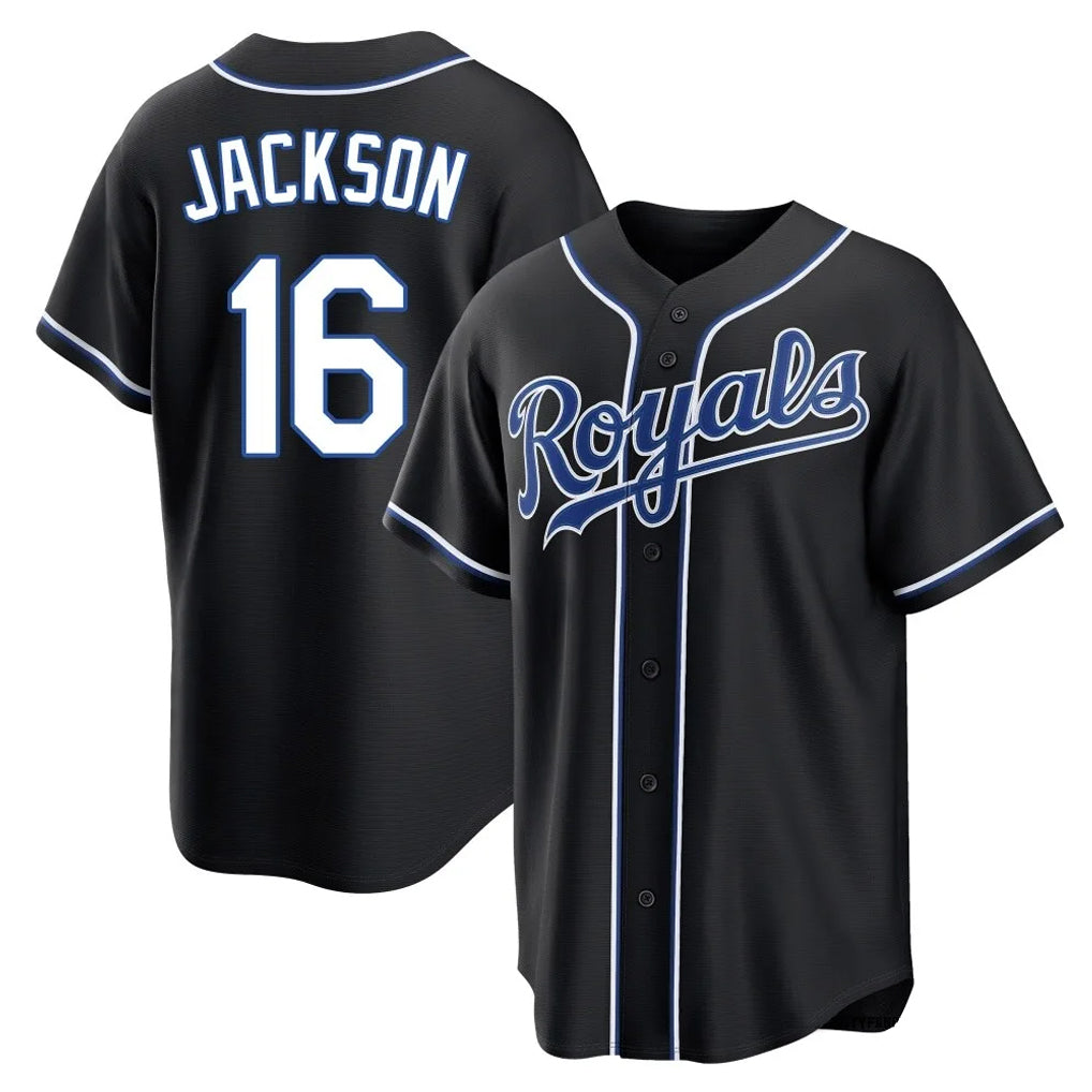 harde KC.Royals #16 Bo Jackson Player Black Carbon Fashion Home Game Stitched Jerseys