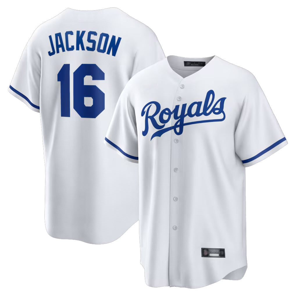 harde KC.Royals #16 Bo Jackson Player White Home Game Stitched Jerseys