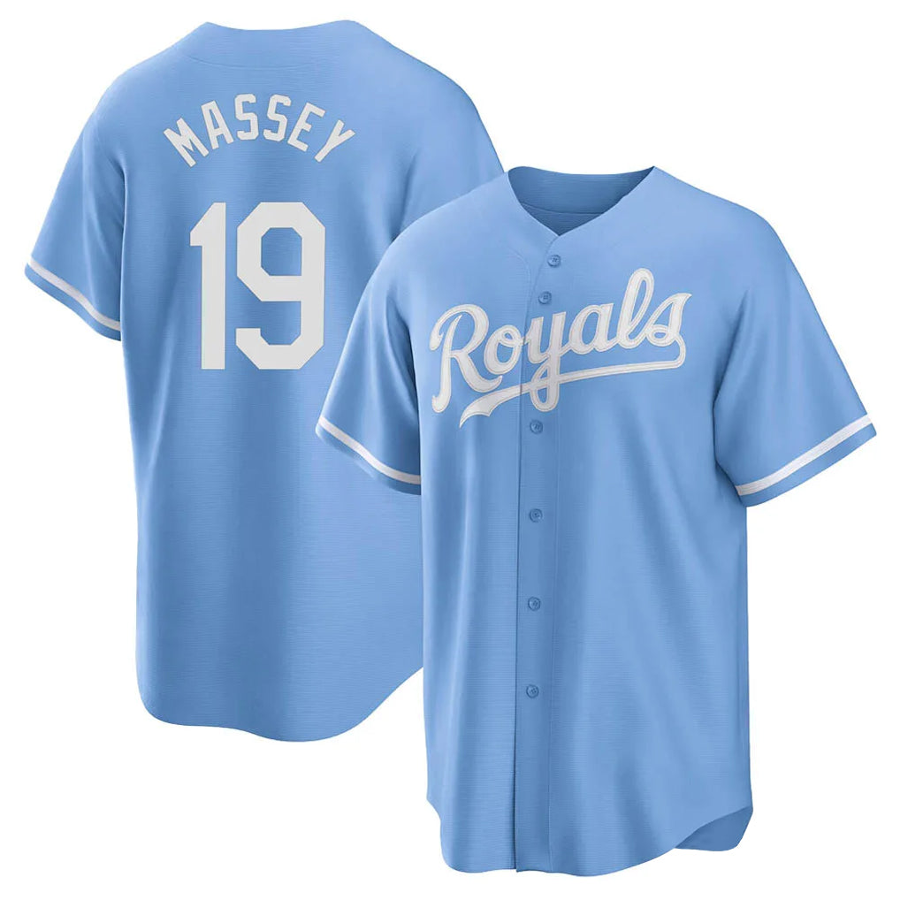harde KC.Royals #19 Michael Massey Player Light Blue Home Game Stitched Jerseys