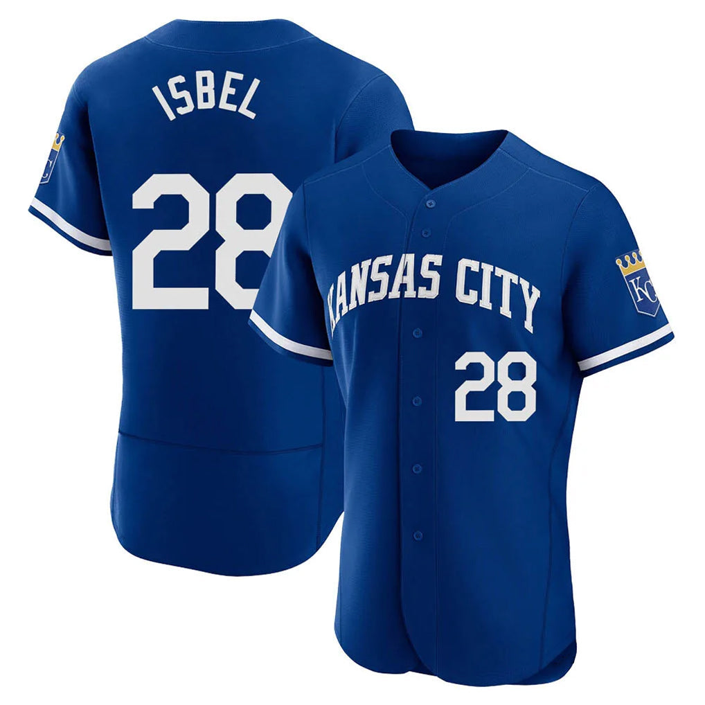 harde KC.Royals #28 Kyle Isbel Player Royal City Connect Limited Elite Home Game Stitched Jerseys