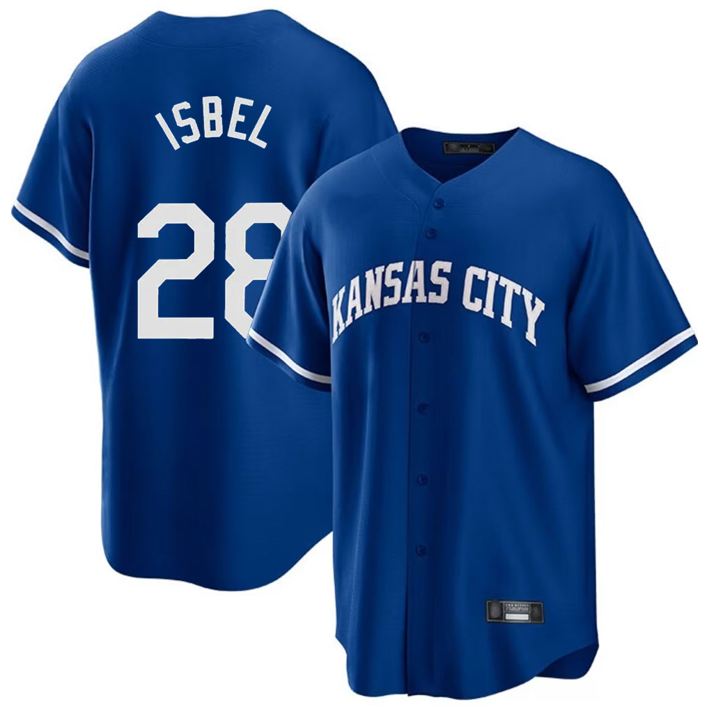 harde KC.Royals #28 Kyle Isbel Player Royal Game Home Stitched Jerseys
