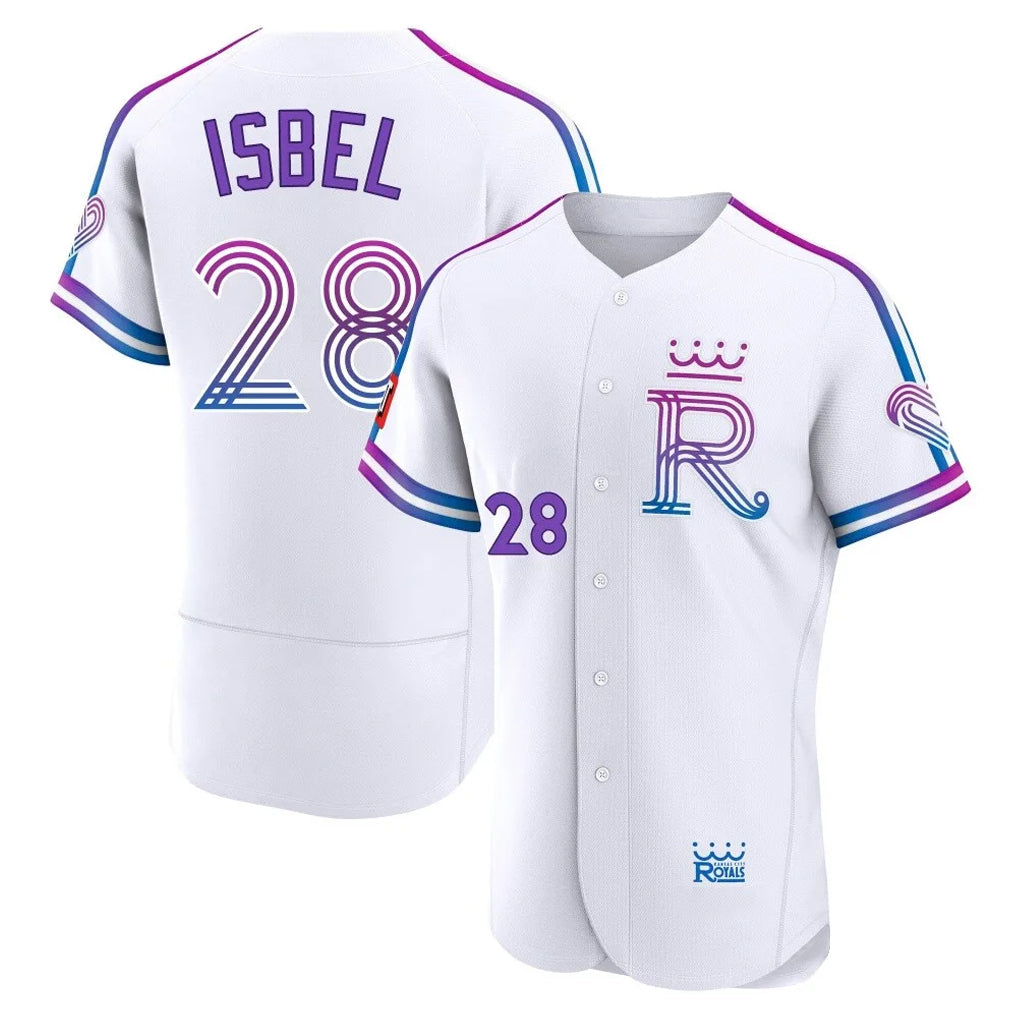 harde KC.Royals #28 Kyle Isbel Player White 2026 City Connect Limited Elite Home Stitched Jerseys