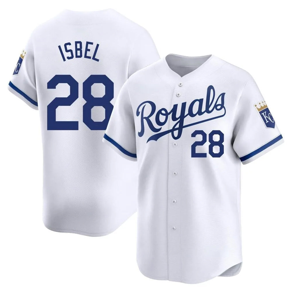 harde KC.Royals #28 Kyle Isbel Player White Alt Limited Home Stitched Jerseys