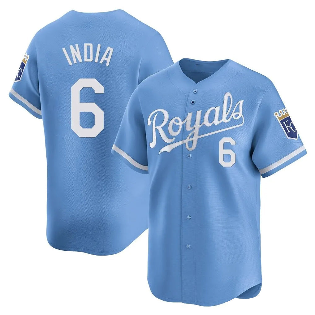 harde KC.Royals #6 Jonathan India Player Light Blue Alt Limited Home Stitched Jerseys