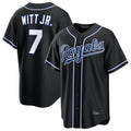 harde KC.Royals #7 Bobby Witt Jr. Player Black Carbon Fashion Home Game Stitched Jerseys
