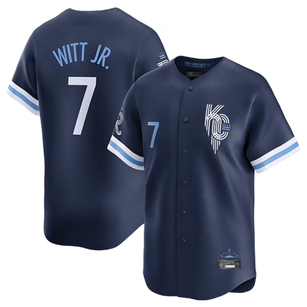 harde KC.Royals #7 Bobby Witt Jr. Player Navy City Connect Limited Home Stitched Jerseys