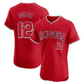 harde LA.Angels #12 Jorge Soler Player Red Home Limited Elite Stitched Jerseys