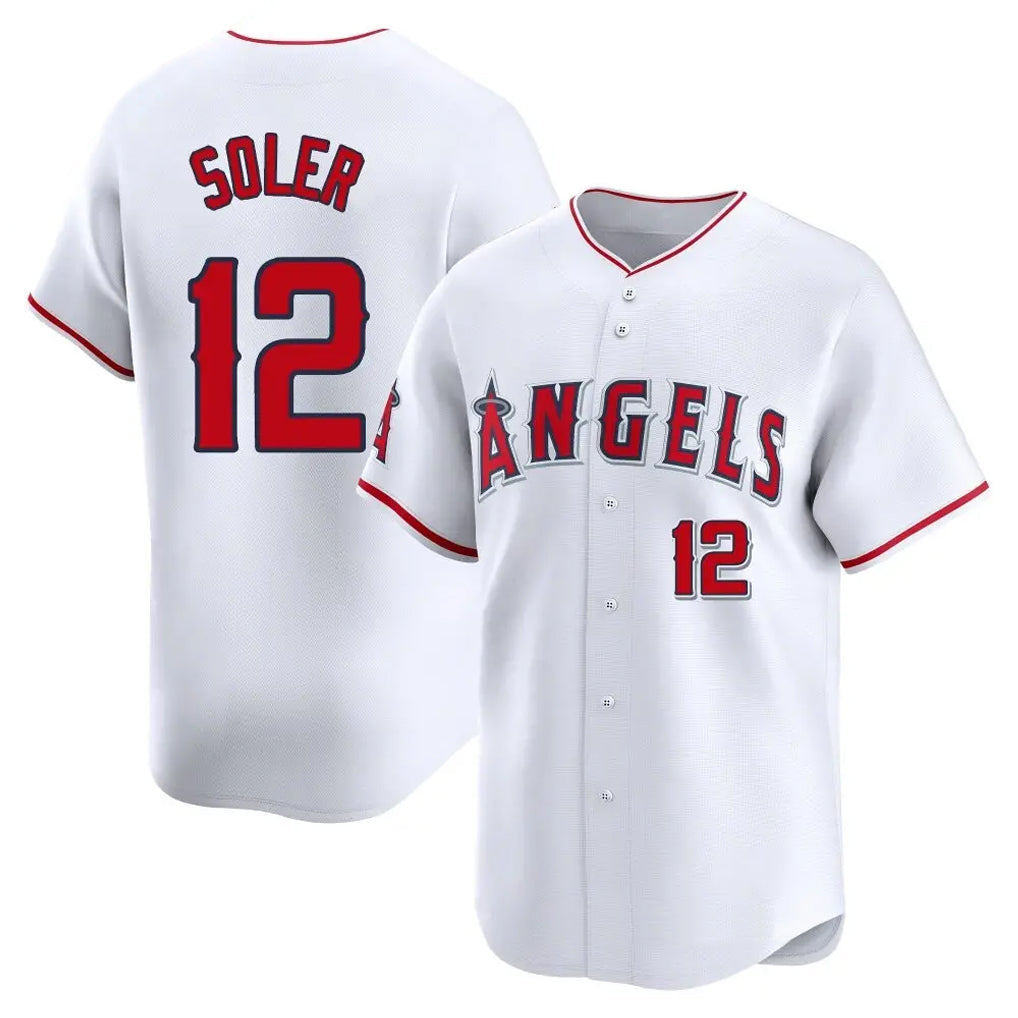 harde LA.Angels #12 Jorge Soler Player White Limited Home Stitched Jerseys