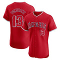 harde LA.Angels #13 Drew Pomeranz Player Red Home Limited Elite Stitched Jerseys