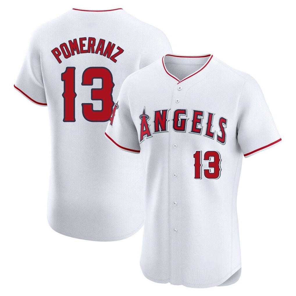 harde LA.Angels #13 Drew Pomeranz Player White Limited Elite Stitched Home Jerseys