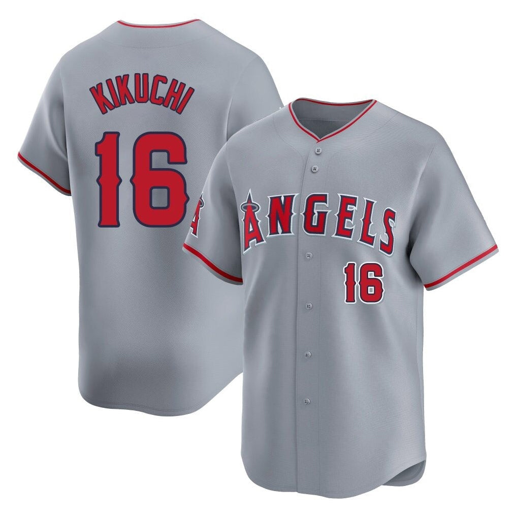 harde LA.Angels #16 Yusei Kikuchi Player Gray Home Limited Stitched Jerseys