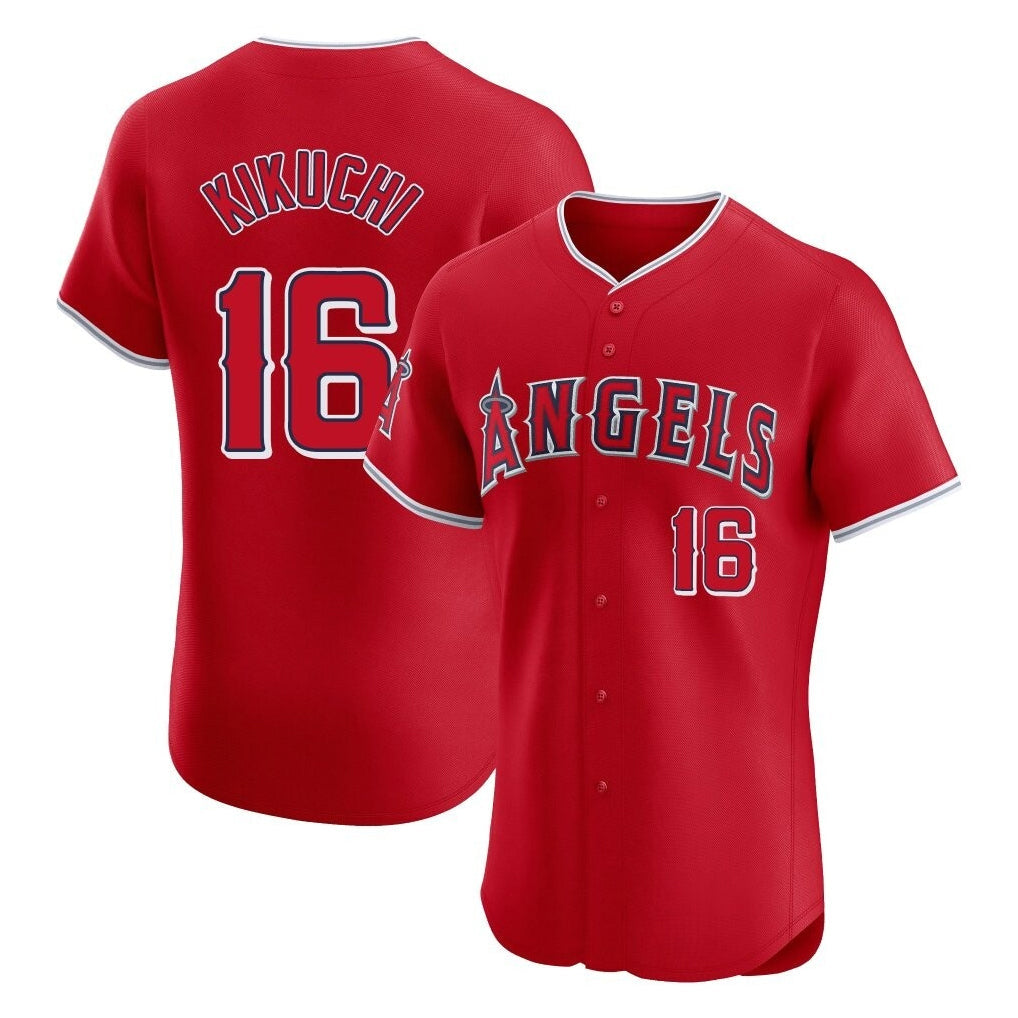 harde LA.Angels #16 Yusei Kikuchi Player Red Home Limited Elite Stitched Jerseys