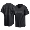 harde LA.Angels #25 Travis d'Arnaud Player Black Pitch Fashion T-shirt Stitched Jerseys